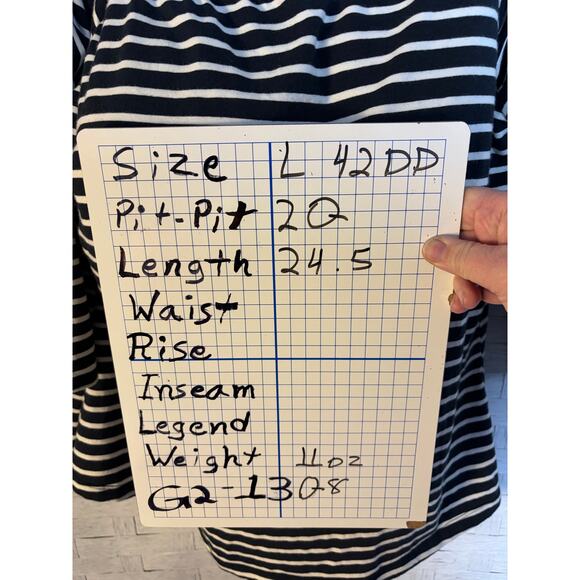 Soft Surroundings womens long sleeve Tshirt striped built-in bra 42DD whimsigoth - Picture 11 of 11